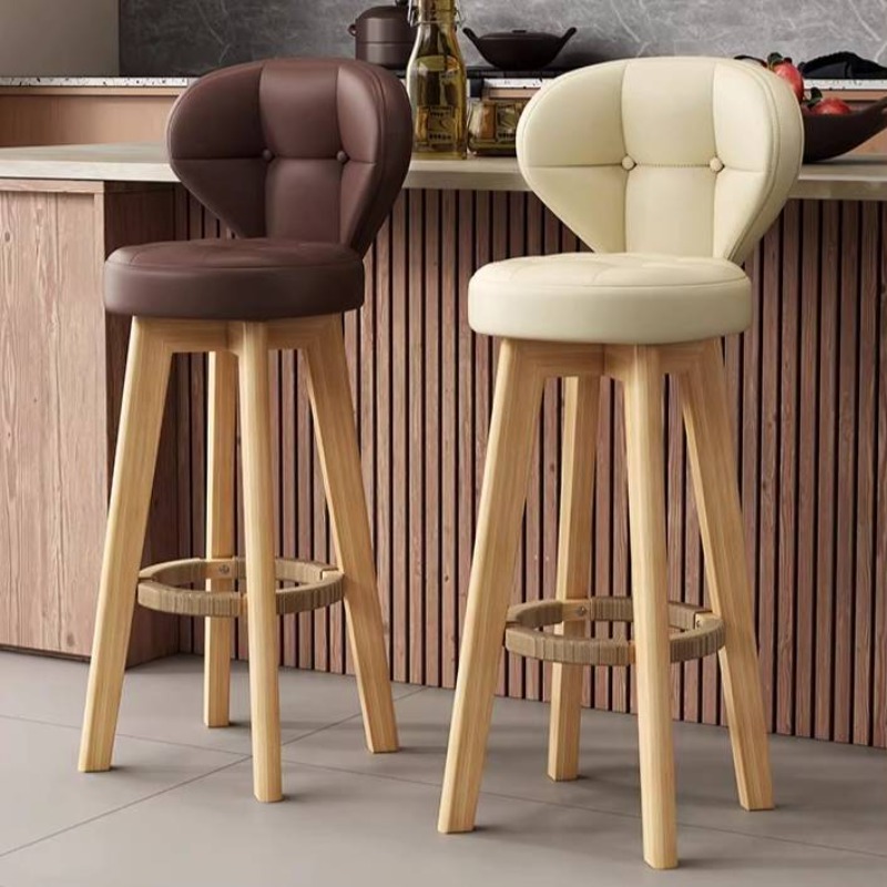 Commercial Kitchen Design - Ahşap Ayaklı Benzersiz Bar Tabureleri Döner