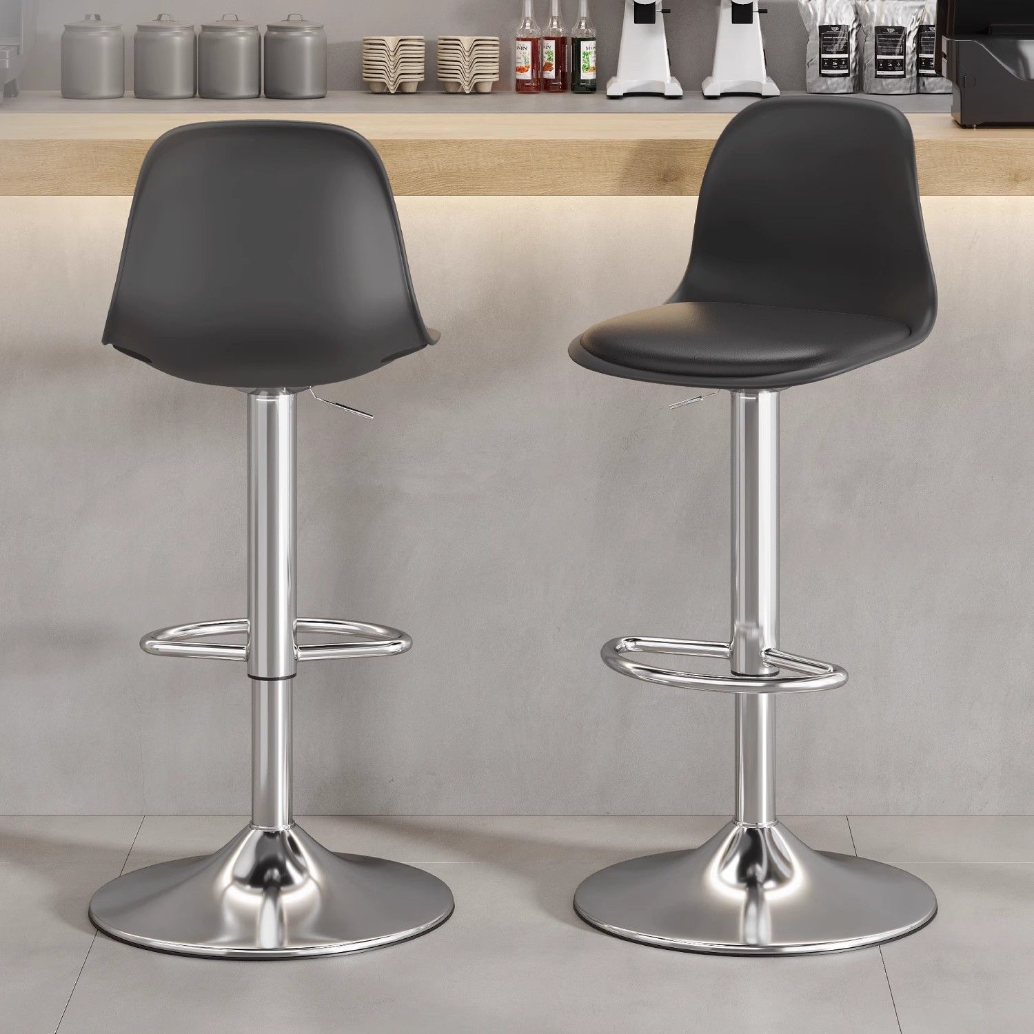 Commercial Kitchen Interior - Zarif Modern Bar Sandalyesi Sırt Dayanağı