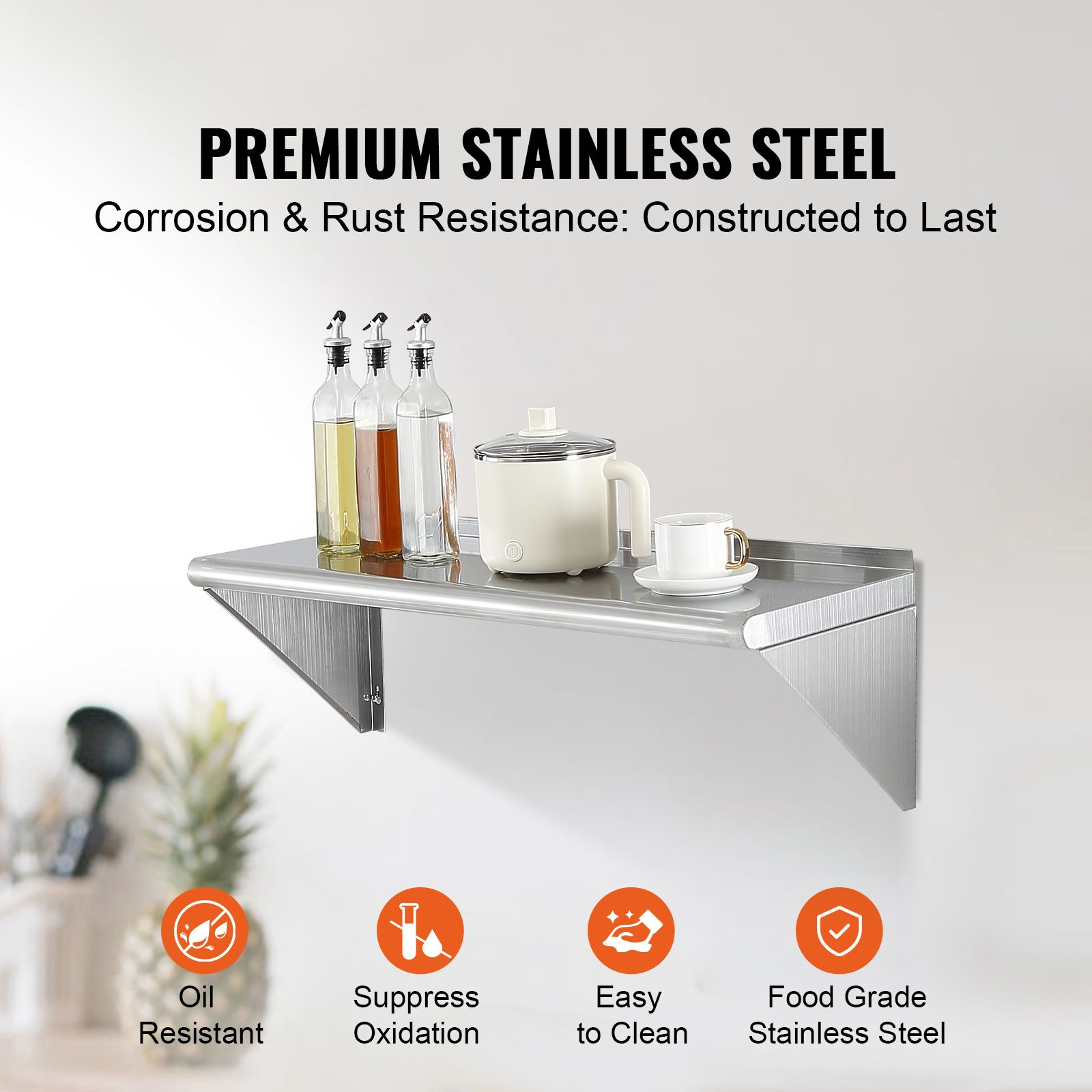 Wall Shelf Commercial Kitchen - 12 inç x 36 inç Paslanmaz